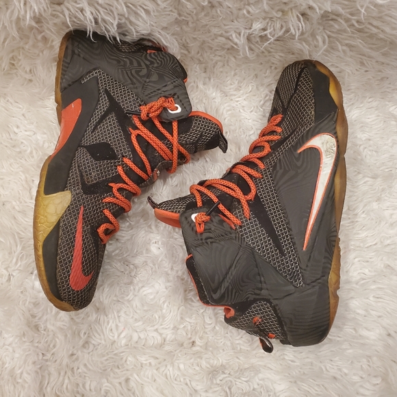 Mens| LeBron 12 Court Vision | Nike sneakers balck and orange | size 13 - Picture 3 of 12